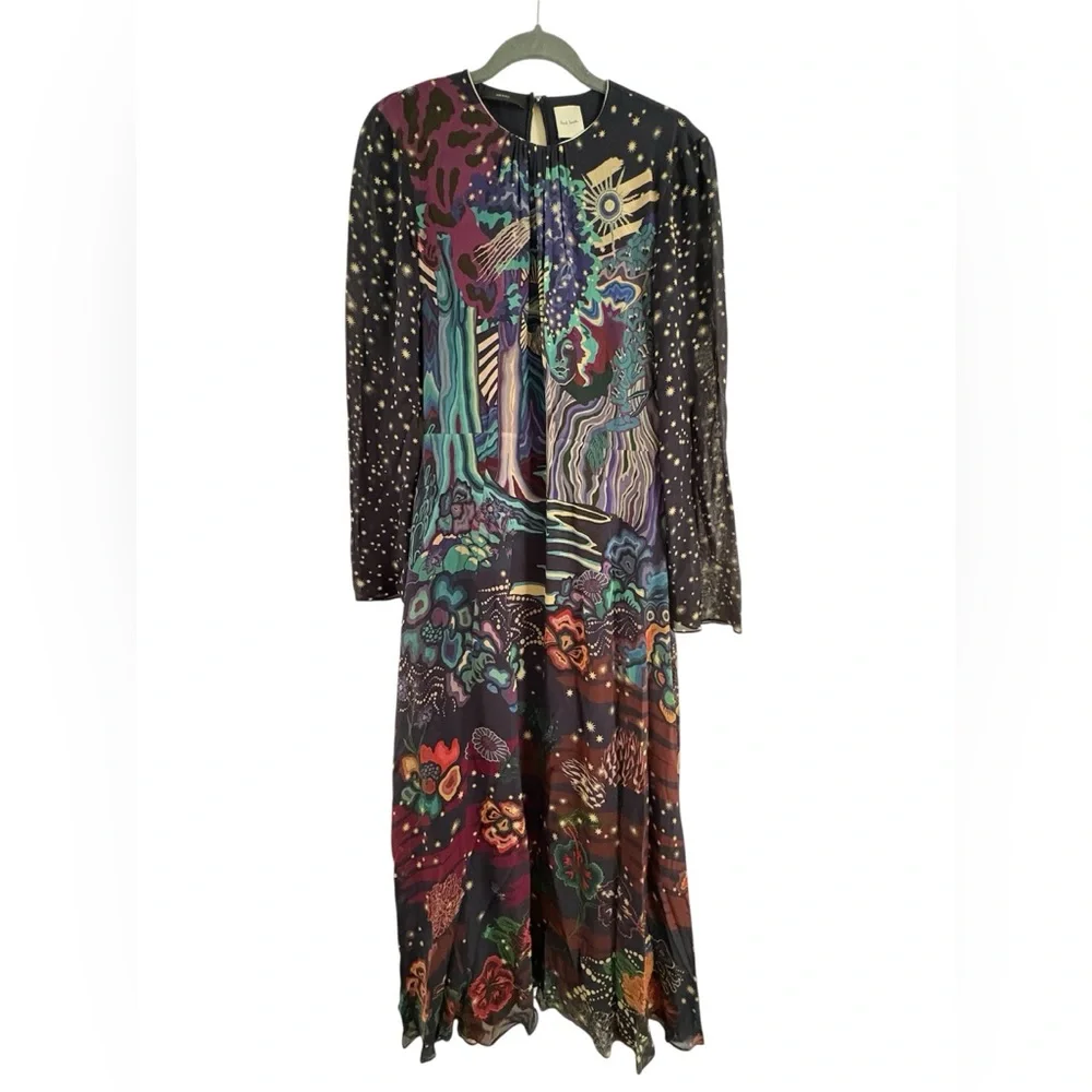 Paul Smith AW18 Runway Celestial Landscape Print Maxi Dress IT42 US6 $995 - Picture 3 of 8